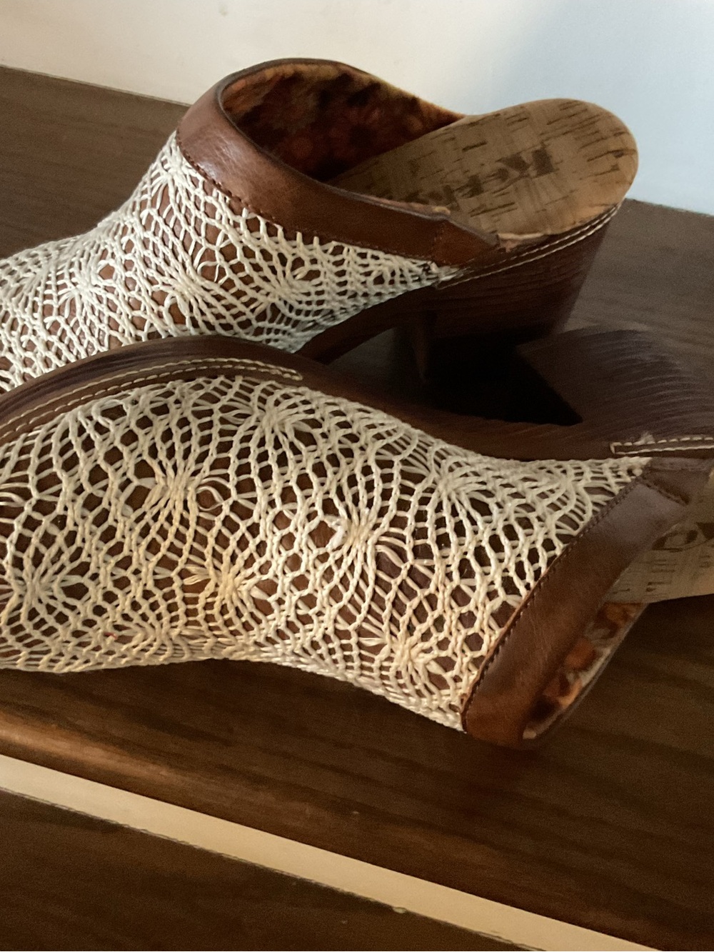 Korks By Kort Ease Nora Slip On Crochet Lace Detail Clog Mule Womens 11M 3" Heel - Picture 6 of 10